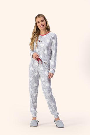 Pijama Feminino Adulto Lua Encantada Manga Longa com Calça Love em Algodão  10100070 - Pijama Feminino - Magazine Luiza