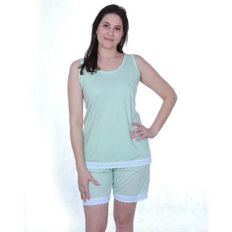 Pijama Feminino Adulto Senhora Regata Com Renda Verde - Gatto Menor preço em Pijama Feminino Adulto Senhora Regata Com Renda Verde - Gatto