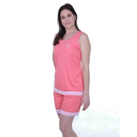 Pijama Feminino Adulto Senhora Regata Coral Com Renda - Gatto Menor preço em Pijama Feminino Adulto Senhora Regata Coral Com Renda - Gatto