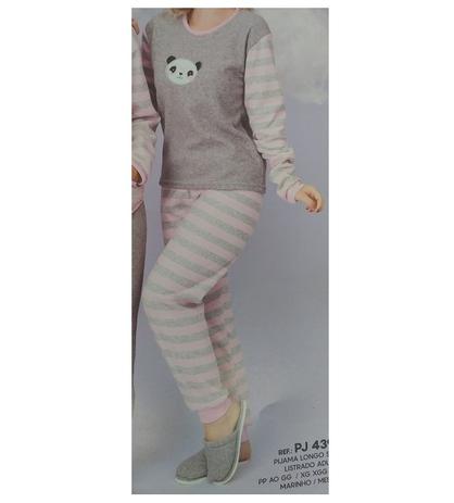 Pijama Feminino Infantil Frio Longo Soft Listrado Promoção - Cia do corpo Menor preço em Pijama Feminino Infantil Frio Longo Soft Listrado Promoção - Cia do corpo