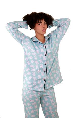 Pijama feminino inverno flanelado maternidade 3617 G/44 - Le Moncy