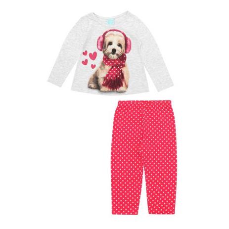 Pijama Infantil Menina Manga Longa Estampa Cachorrinho Kyly Menor preço em Pijama Infantil Menina Manga Longa Estampa Cachorrinho Kyly