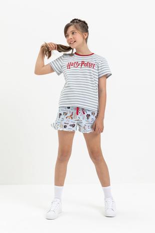 Pijama Adulto Manga Curta Harry Potter Puket Feminino - Preto | Lala Lipe