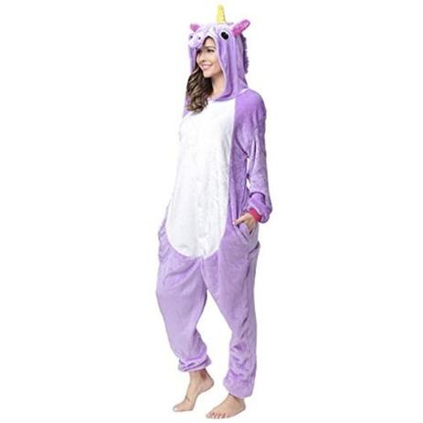 Pijama Kigurumi Unicórnio Roxo - Fantasia de unicórnio Menor preço em Pijama Kigurumi Unicórnio Roxo - Fantasia de unicórnio