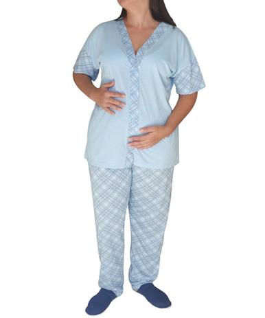 Pijama Feminino Longo com Abertura em Botões