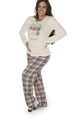 Pijama Longo Feminino Xadrez DeMillus 285232 Urso - Pijama Feminino -  Magazine Luiza