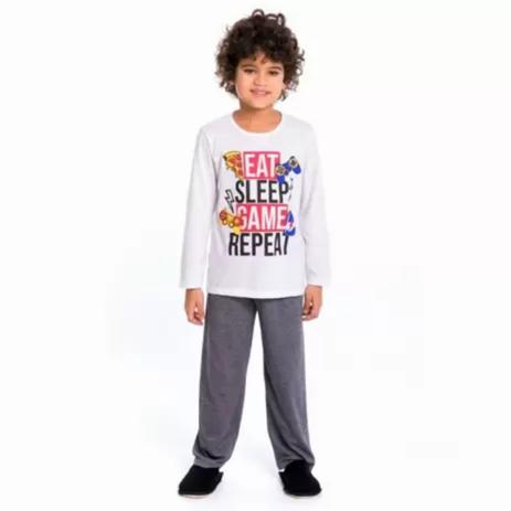 Pijama Longo Infantil Menino Borth Repeat - Evanilda - Tamanho 10 - Pijama  Infantil - Magazine Luiza