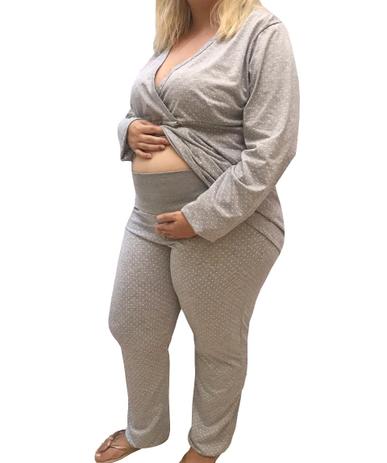Pijama Longo Plus Size Gestante e Amamentação 022 - Linda Gestante Menor preço em Pijama Longo Plus Size Gestante e Amamentação 022 - Linda Gestante