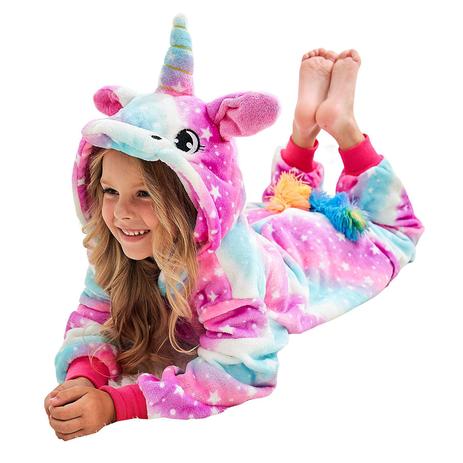Pijama Macacão Infantil Unicórnio Kigurumi Rosa Estrelado - Ki Fofura Menor preço em Pijama Macacão Infantil Unicórnio Kigurumi Rosa Estrelado - Ki Fofura