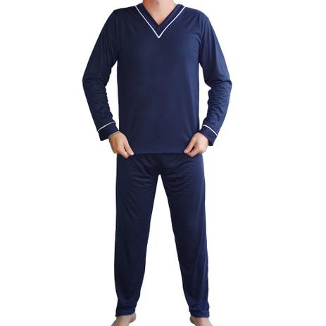 Pijama Masculino Adulto Longo Calça Comprida Manga Longa Inverno - Azul  Marinho - Marlu Confecções - Roupa Íntima Masculina - Magazine Luiza
