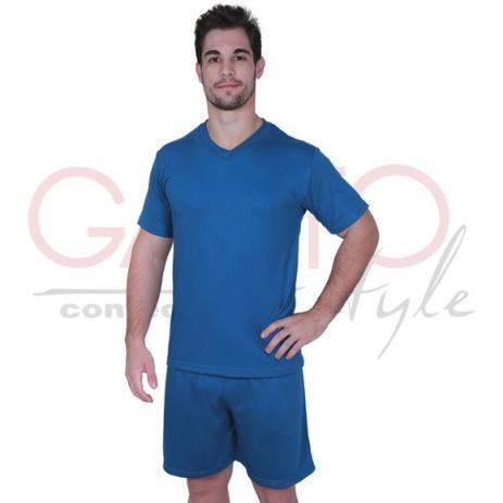 Pijama Masculino Adulto Meia Manga Liso Azul - Gatto Menor preço em Pijama Masculino Adulto Meia Manga Liso Azul - Gatto