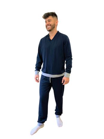 Pijama masculino com punho / Malha / Frio / Inverno - Modas Lemes Menor preço em Pijama masculino com punho / Malha / Frio / Inverno - Modas Lemes