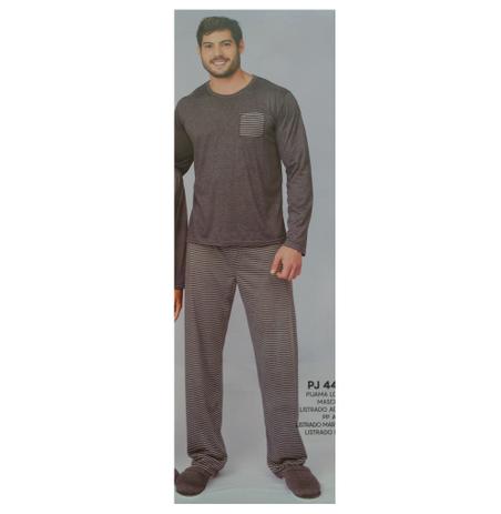Pijama Masculino Inverno Frio Longo Listrado Cia Do Corpo Menor preço em Pijama Masculino Inverno Frio Longo Listrado Cia Do Corpo