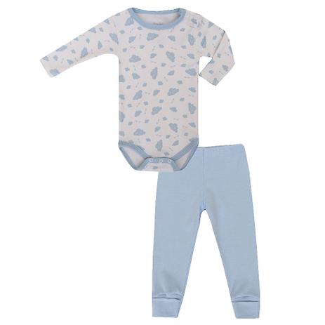 Pijama para Bebê Body Manga Longa e Calça Nuvens Azul - Colibri Menor preço em Pijama para Bebê Body Manga Longa e Calça Nuvens Azul - Colibri