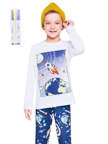 Pijama Para Colorir lavável 2021 - Veggi - Moda Infantil - Magazine Luiza