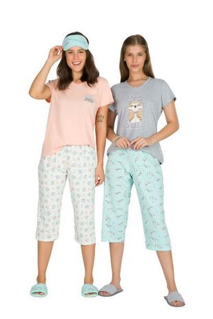 Pijama Pescador/maga Curta Feminino Adulto Calor Algodão - PZAMA - Roupa  Íntima Feminina - Magazine Luiza