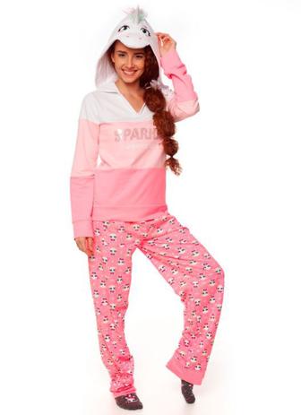 Pijama Puket Manga Longa Moletom Unicornio Adulto - Pijama Feminino -  Magazine Luiza