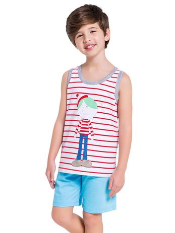 Pijama Regata Masculino Infantil Eddie Azul - Turma da BIA - Veggi - 14  anos - Veggi - Turma da BIA - Pijama Infantil - Magazine Luiza