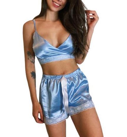 short cetim pijama