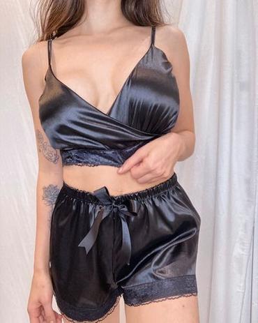 short cetim pijama