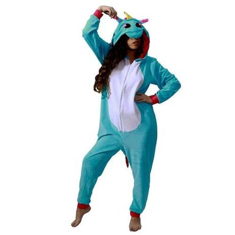 Pijama Unicórnio Azul Adulto Com Capuz 100% Algodão e Antialérgico A Pronta  Entrega - Jhonhouse - Pijama Feminino - Magazine Luiza