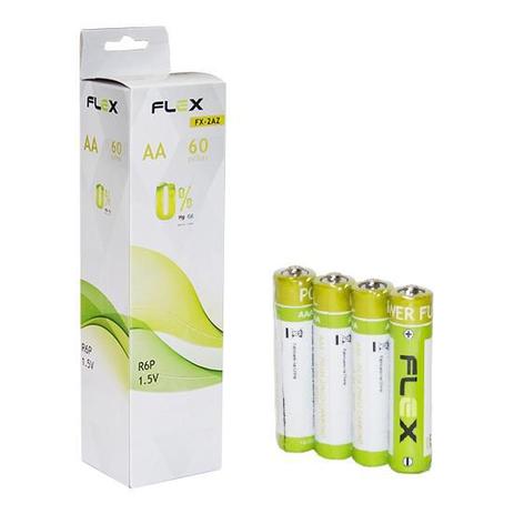 Pilha aa comum zinco/carbono - caixa com 60 pilhas - Flex gold Menor preço em Pilha aa comum zinco/carbono - caixa com 60 pilhas - Flex gold