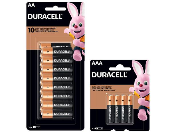 Pilha AA Pequena Alcalina 16 Unidades - Duracell + Pilha AAA Palito Alcalina 4 Unidades é boa?