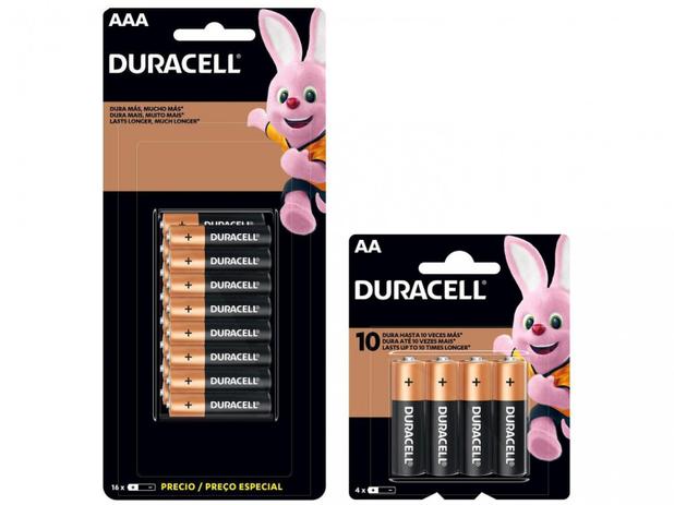 Pilha AAA Palito Alcalina 16 Unidades - Duracell + Pilha AA Pequena Alcalina 4 Unidades é boa?