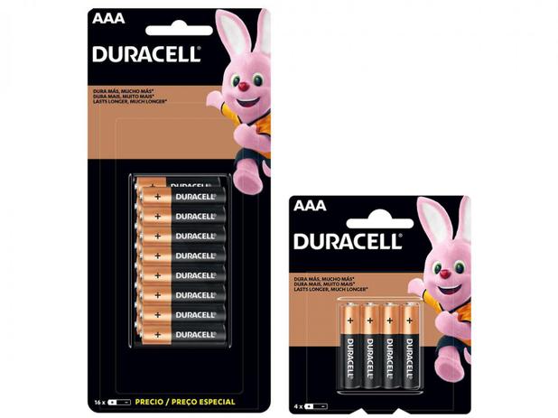 Pilha AAA Palito Alcalina 16 Unidades - Duracell + Pilha AAA Palito Alcalina 4 Unidades é boa?