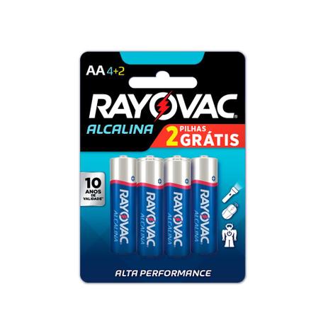 Pilha alcalina AA6 leve 6 pague 4 Rayovac Menor preço em Pilha alcalina AA6 leve 6 pague 4 Rayovac