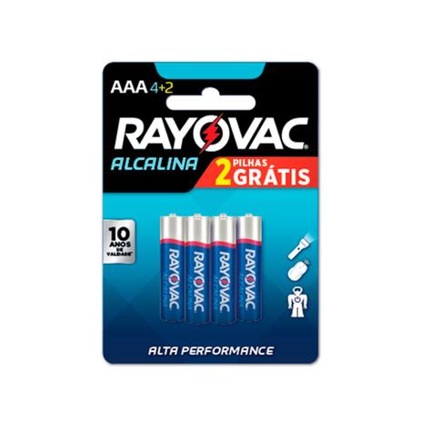 Pilha alcalina AAA6 leve 6 pague 4 Rayovac Menor preço em Pilha alcalina AAA6 leve 6 pague 4 Rayovac