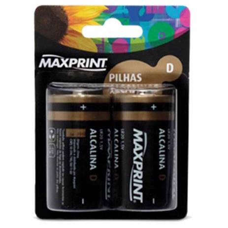 Pilha alcalina d grande 1,5v 756401 / 2un / maxprint Menor preço em Pilha alcalina d grande 1,5v 756401 / 2un / maxprint