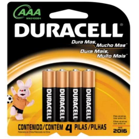 Pilha Alcalina Palito AAA Com 4 Unidades - Duracell Menor preço em Pilha Alcalina Palito AAA Com 4 Unidades - Duracell