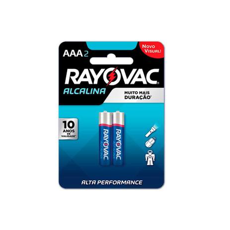 Pilha Alcalina palito com 2 unidades AAA Rayovac Menor preço em Pilha Alcalina palito com 2 unidades AAA Rayovac