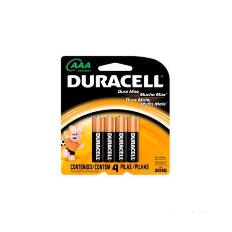 Pilha alcalina palito com 4 unidades Duracell Menor preço em Pilha alcalina palito com 4 unidades Duracell