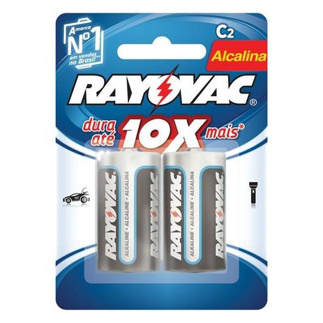 Pilha Alcalina Rayovac C Media 1,5V com 2 Unidades Menor preço em Pilha Alcalina Rayovac C Media 1,5V com 2 Unidades