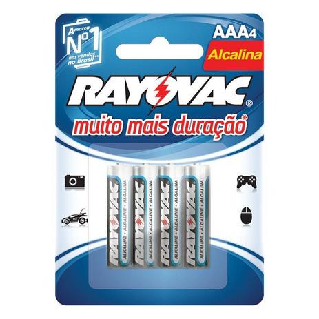 Pilha Alcalina Rayovac LR03 AAA Palito 1,5V com 04 Menor preço em Pilha Alcalina Rayovac LR03 AAA Palito 1,5V com 04