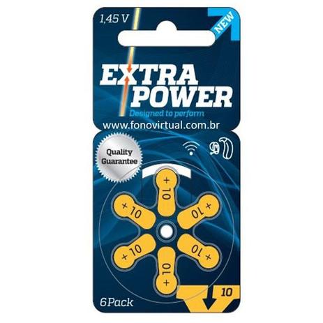 Pilha aparelho auditivo extra power 10 a 6 und Menor preço em Pilha aparelho auditivo extra power 10 a 6 und