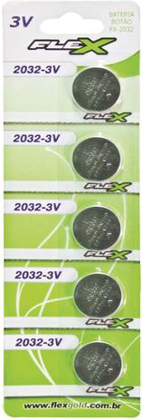 Pilha Bateria Botao CR2032 3V CART 05UN FLEX Menor preço em Pilha Bateria Botao CR2032 3V CART 05UN FLEX