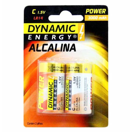 Pilha c media alcalina 1,5v lr14 86401 / 2un / dynamic energy Menor preço em Pilha c media alcalina 1,5v lr14 86401 / 2un / dynamic energy