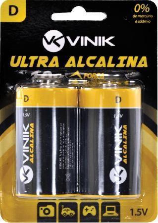 Pilha D 1,5V Alcalina Blister com 2 Unidades - AKD2 - Vinik Menor preço em Pilha D 1,5V Alcalina Blister com 2 Unidades - AKD2 - Vinik