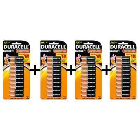 Pilha Duracell Aa Comum Alcalina Kit 64 Unidades Menor preço em Pilha Duracell Aa Comum Alcalina Kit 64 Unidades