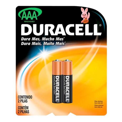 Pilha Duracell AAA pack c/ 2 unidades Menor preço em Pilha Duracell AAA pack c/ 2 unidades