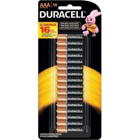 Pilha Duracell Alcalina pequena AAA 16 Unidades é boa?