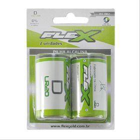 Pilha FLEX D Alcalina 2 Unidades é boa?