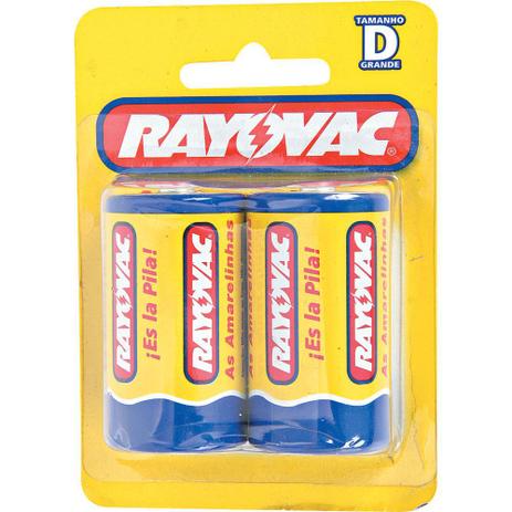 Pilha Grande com 2 Unidades Amarelinha 10298 Rayovac Menor preço em Pilha Grande com 2 Unidades Amarelinha 10298 Rayovac
