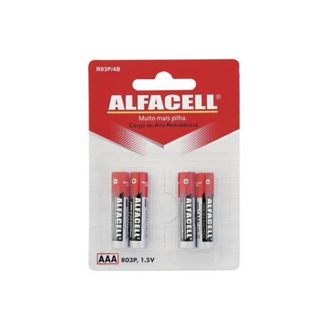 Pilha Palito Aaa 1,5v 4 Unidades - Alfacell Menor preço em Pilha Palito Aaa 1,5v 4 Unidades - Alfacell