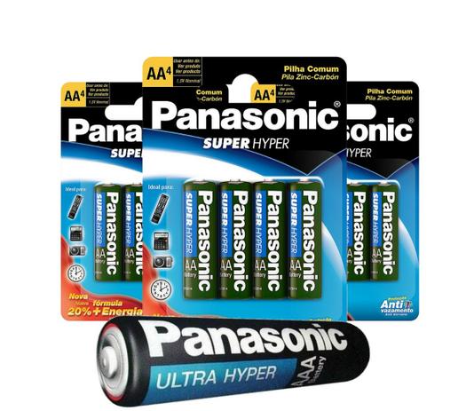 Pilha palito AAA Ultra Hyper Panasonic KIT 4 Pilhas Menor preço em Pilha palito AAA Ultra Hyper Panasonic KIT 4 Pilhas