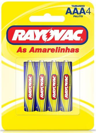 Pilha Palito com 4 Unidades Amarelinha 10307 Rayovac Menor preço em Pilha Palito com 4 Unidades Amarelinha 10307 Rayovac