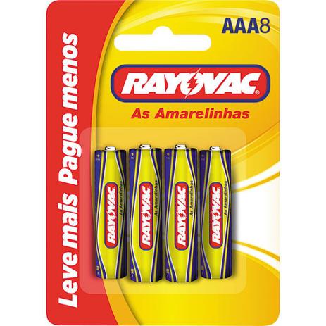 Pilha Palito com 8 Unidades Amarelinhas Rayovac Leve + Pague - Menor preço em Pilha Palito com 8 Unidades Amarelinhas Rayovac Leve + Pague -